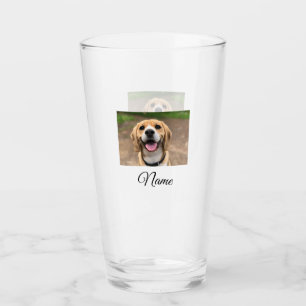 Dog cat photo add pet name cu custom personalised  glass