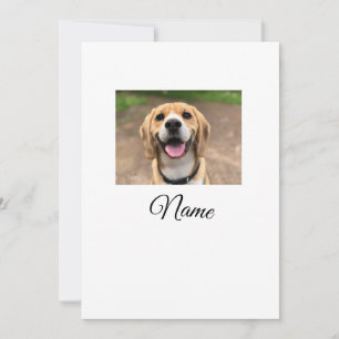 Dog cat photo add pet name cu custom personalised invitation