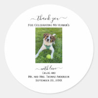 Dog Cat Photo My Human's Thank You Wedding Favour
