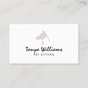 Dog cat silhouette logo pet sitting  business card