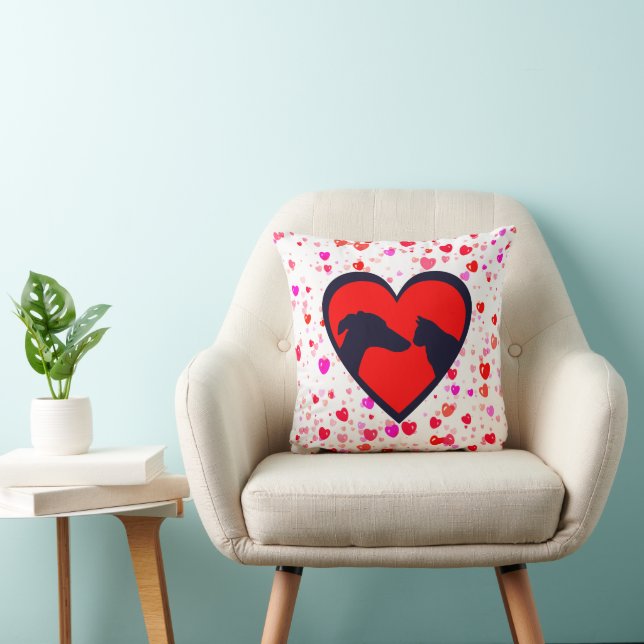 Dog & Cat Valentine  Cushion (Chair)