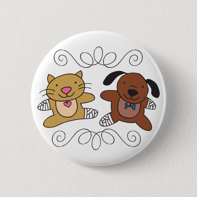 Dog & Cat Vet 6 Cm Round Badge (Front)