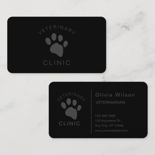 Dog Cat Veterinary Clinic Veterinarian Single-Side Business Card (Front/Back)