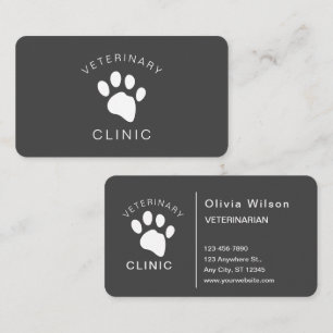 Dog Cat Veterinary Clinic Veterinarian Single-Side Business Card