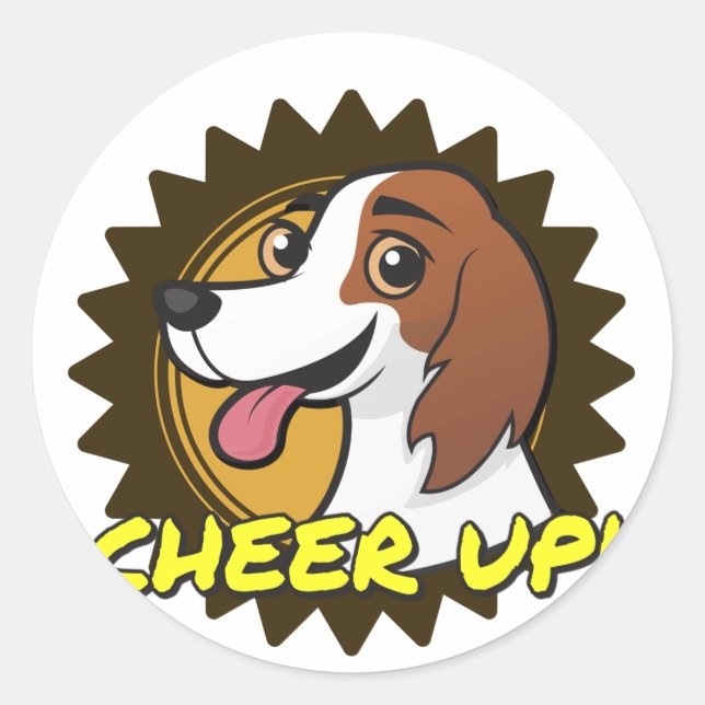 Dog - Cheer Up! Classic Round Sticker (Front)