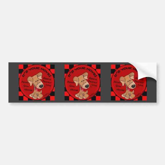 Dog Chequered Board-Your Move Bumper Sticker (Front)