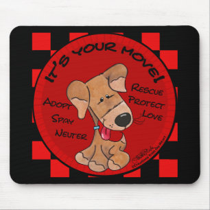 Dog Chequered Board-Your Move Mouse Pad