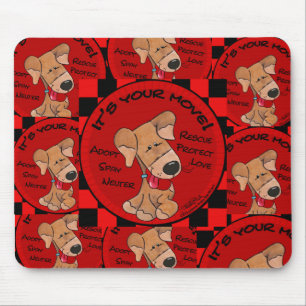Dog Chequered Board-Your Move Mouse Pad