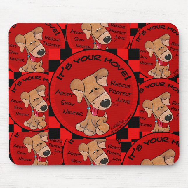 Dog Chequered Board-Your Move Mouse Pad (Front)