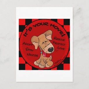 Dog Chequered Board-Your Move Postcard