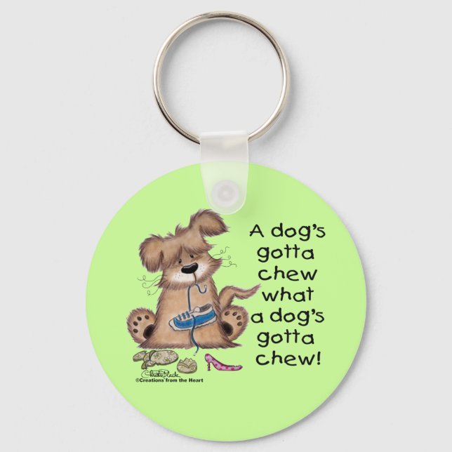 Dog Chews Shoes Key Ring (Front)