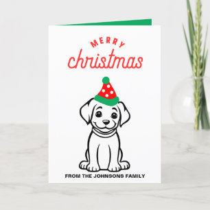Dog Christmas Card, Personalised Cute Xmas Card