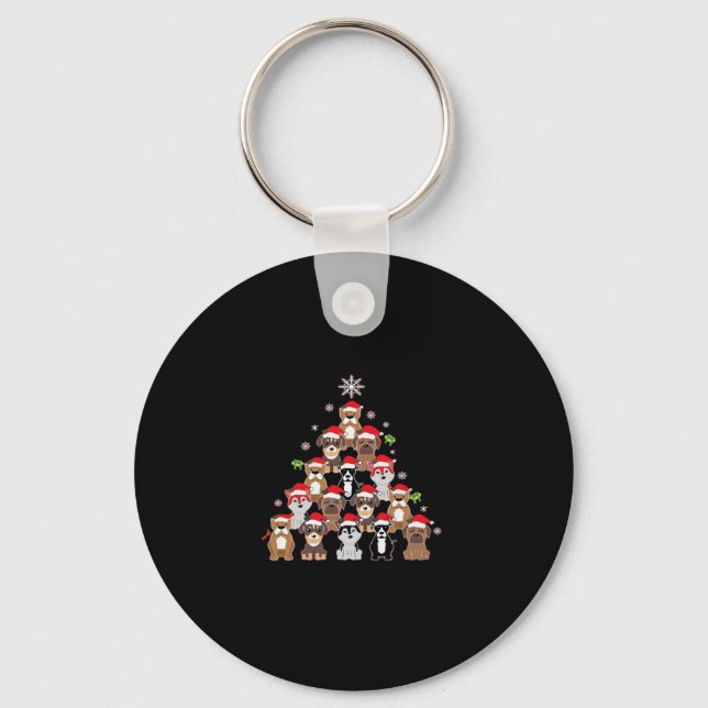 Dog Christmas Classic T-Shirt Key Ring (Front)