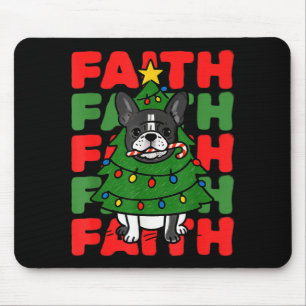 Dog Christmas Faith French Bulldog Puppy Family Gr Mouse Pad