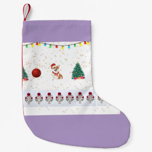 Dog christmas festive small christmas stocking