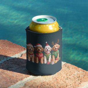 Dog Christmas Goldendoodle Christmas Dog Lover Can Cooler