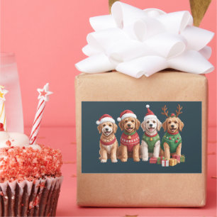 Dog Christmas Goldendoodle Christmas Dog Lover Rectangular Sticker