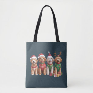Dog Christmas Goldendoodle Christmas Dog Lover Tote Bag