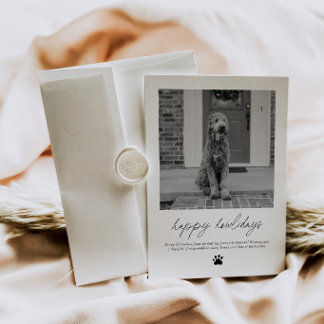 Dog Christmas Handwritten Photo Holiday Card