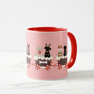 Dog Christmas Holiday Train Mug