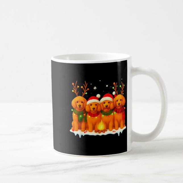 Dog Christmas Light Reindeer Santa Christmas Odle  Coffee Mug (Right)