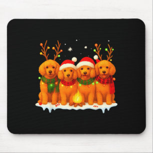 Dog Christmas Light Reindeer Santa Christmas Odle  Mouse Pad