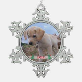 Dog Christmas Ornaments Pewter Personalised Photo