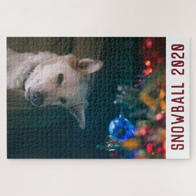 Dog Christmas Personalised Jigsaw Puzzle (Horizontal)