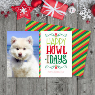 Dog Christmas Photo Happy Howlidays Holiday Card