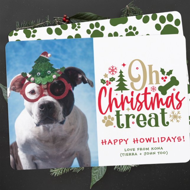 Dog Christmas Photo Personalised Puppy Picture Holiday Card (Creator Uploaded)