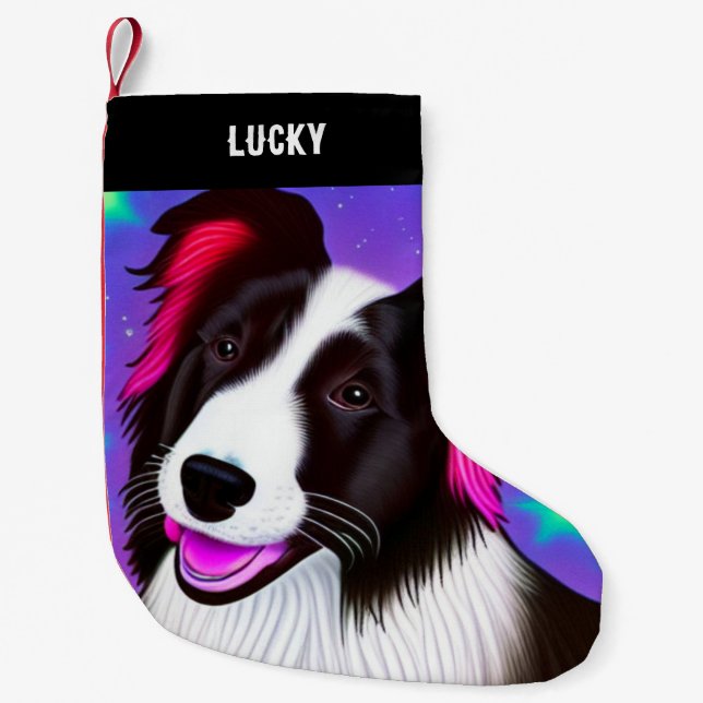 DOG Christmas Stocking with name. (Front)