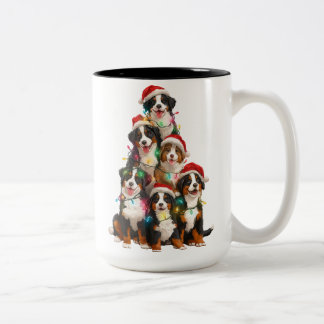 Dog Christmas Tree – Festive Holiday Puppy Two-Tone Coffee Mug