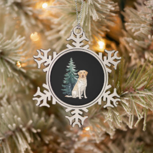 Dog Christmas Tree Party Dog Lover Xmas Snowflake Pewter Christmas Ornament