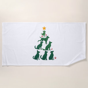 Dog Christmas Tree Shirt - Dog Christmas (2) Beach Towel