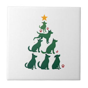 Dog Christmas Tree Shirt - Dog Christmas (2) Ceramic Tile