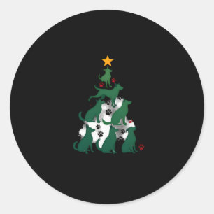 Dog Christmas Tree Shirt - Dog Christmas (2) Classic Round Sticker