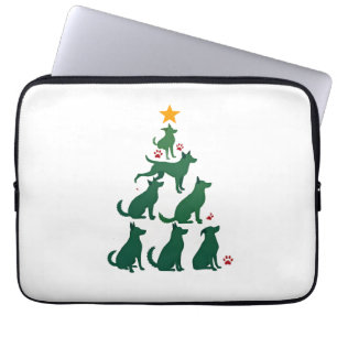 Dog Christmas Tree Shirt - Dog Christmas (2) Laptop Sleeve