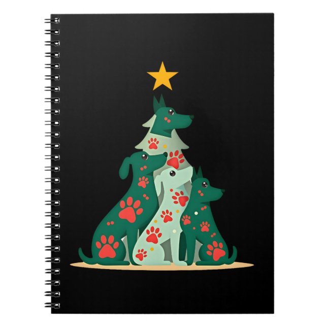 Dog Christmas Tree Shirt - Dog Christmas (3) Notebook (Front)