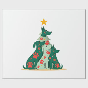 Dog Christmas Tree Shirt - Dog Christmas (3) Wrapping Paper