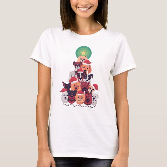 Dog Christmas Tree T-Shirt (Front)