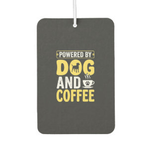 Dog Coffee Lover Powered By Design Car Air Freshener