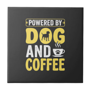 Dog Coffee Lover Powered By Design Ceramic Tile