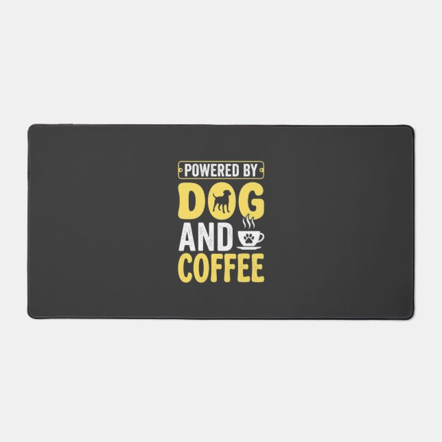 Dog Coffee Lover Powered By Design Desk Mat (Front)
