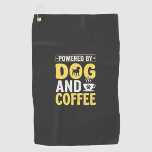 Dog Coffee Lover Powered By Design Golf Towel