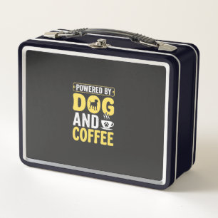 Dog Coffee Lover Powered By Design Metal Lunch Box