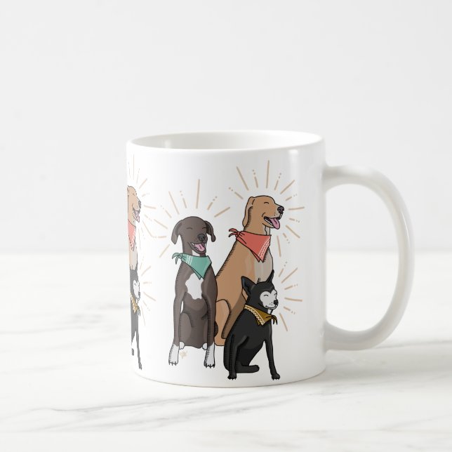 Dog Coffee Mug with Teddy the Spaz Man and Family (Right)