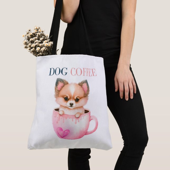Dog Coffee Tote Bag (Close Up)