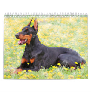Dog Collection Oil Paintings Art Calendar