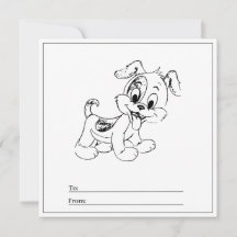 Dog Colouring Page Kid Boy Card Happy Valentine's