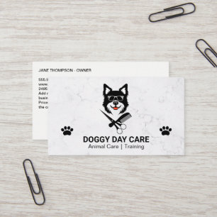 Dog Comb Scissors   Pet Grooming Shop Business Card